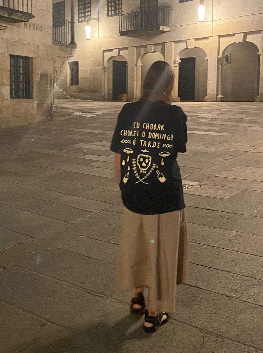 Camiseta negra chorar chorei