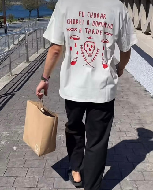 Camiseta blanca chorar chorei