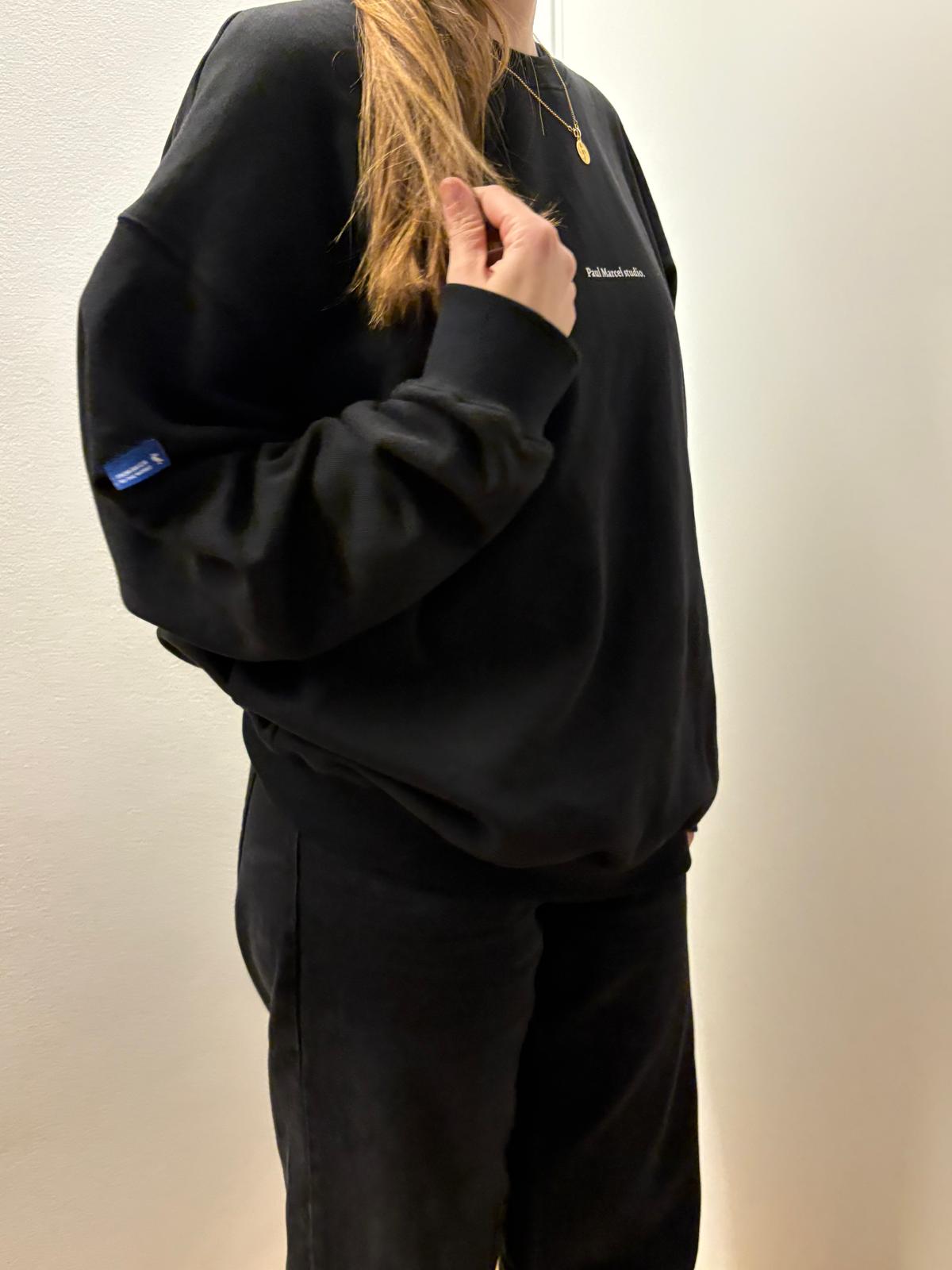 Sudadera negra rianxeira SIN capucha