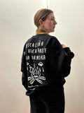 Sudadera negra rianxeira SIN capucha