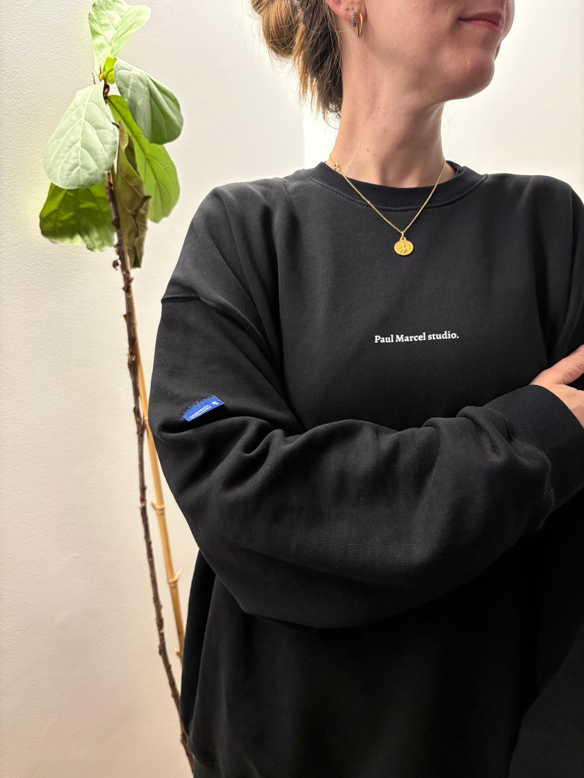 Sudadera negra rianxeira SIN capucha