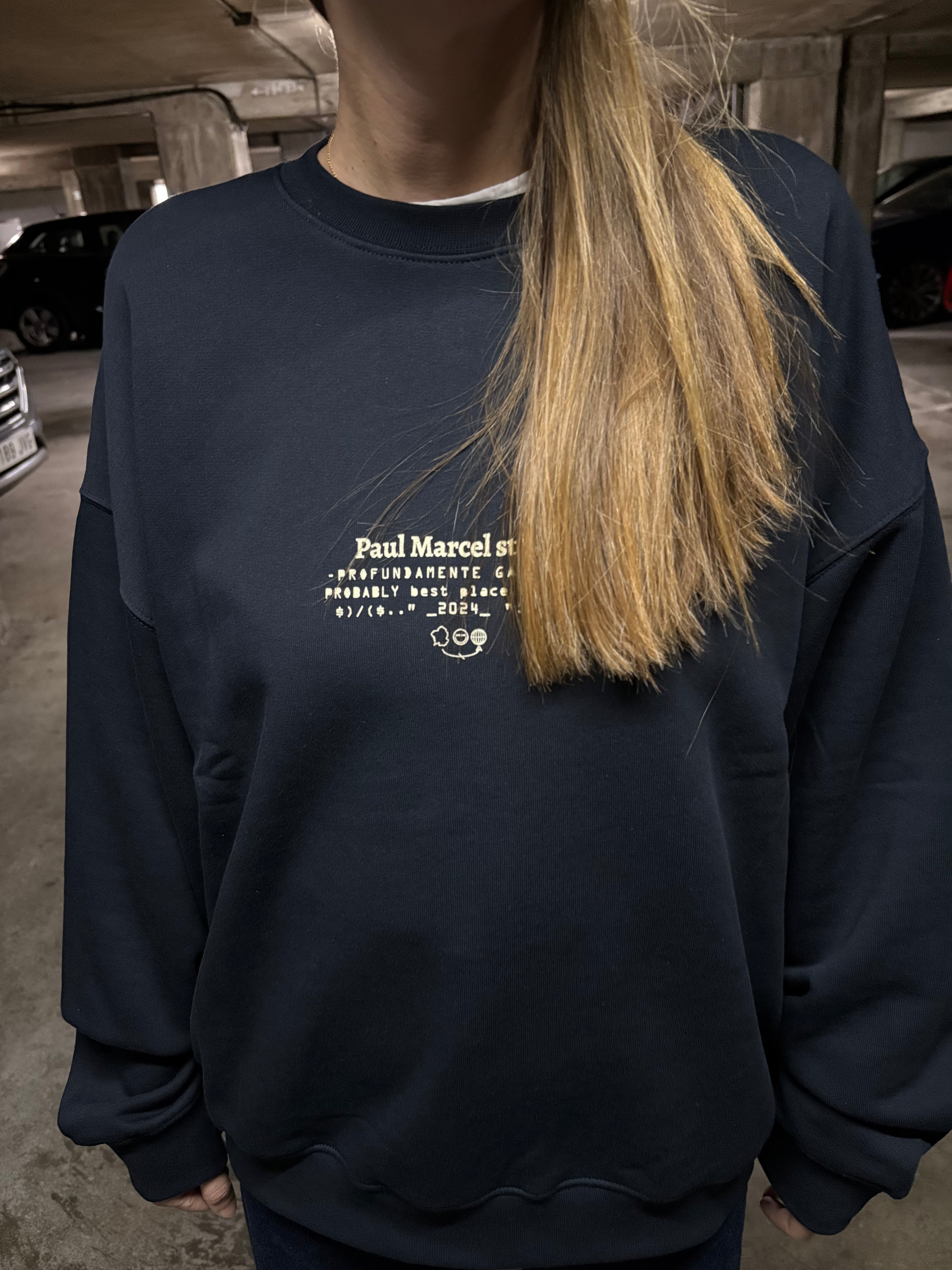 Sudadera Miña Terra azul oscura SIN capucha