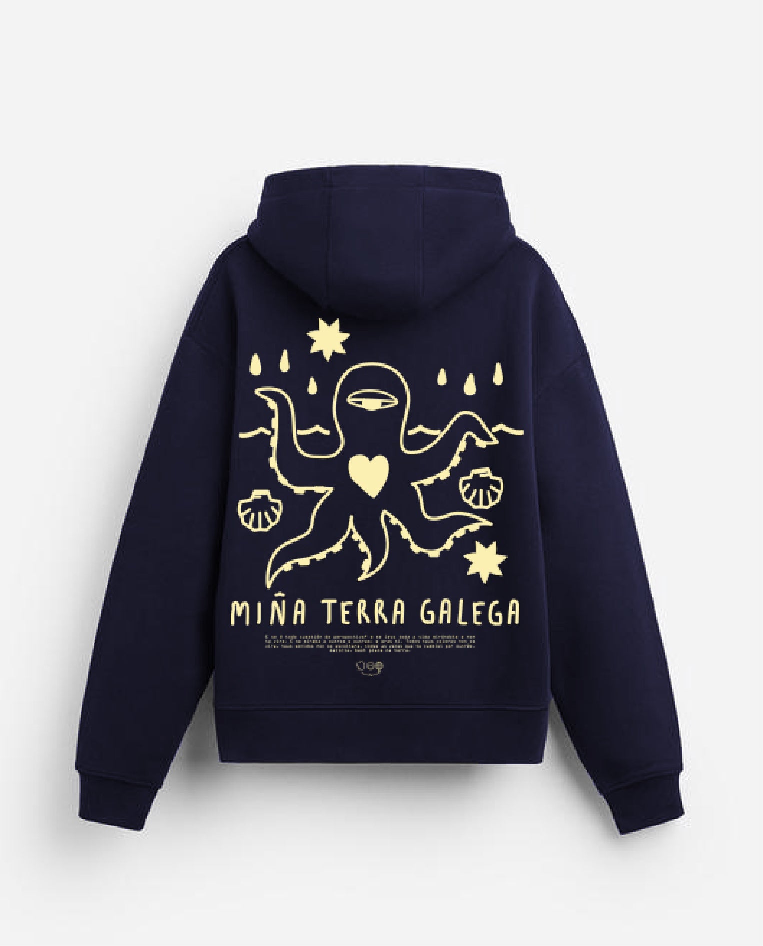 Sudadera Miña Terra azul oscura capucha