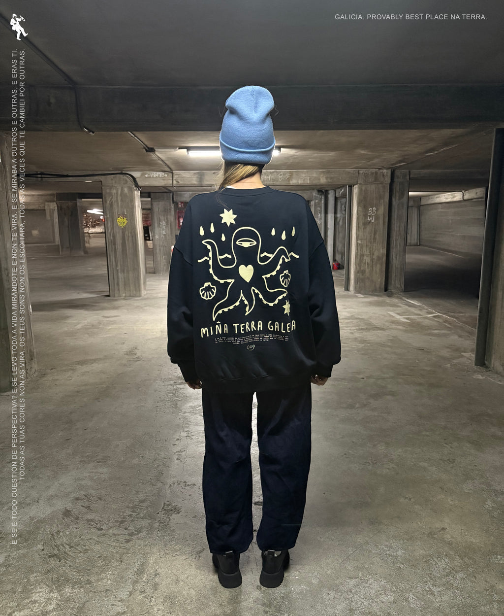 Sudadera Miña Terra azul oscura SIN capucha